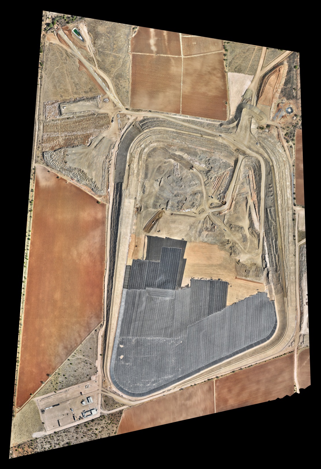 Survey orthomosaic of a TSF under construction